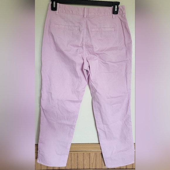 GAP Women's Lilac Straight Khaki Frayed Hem Pants Size 8 - Picture 2 of 7
